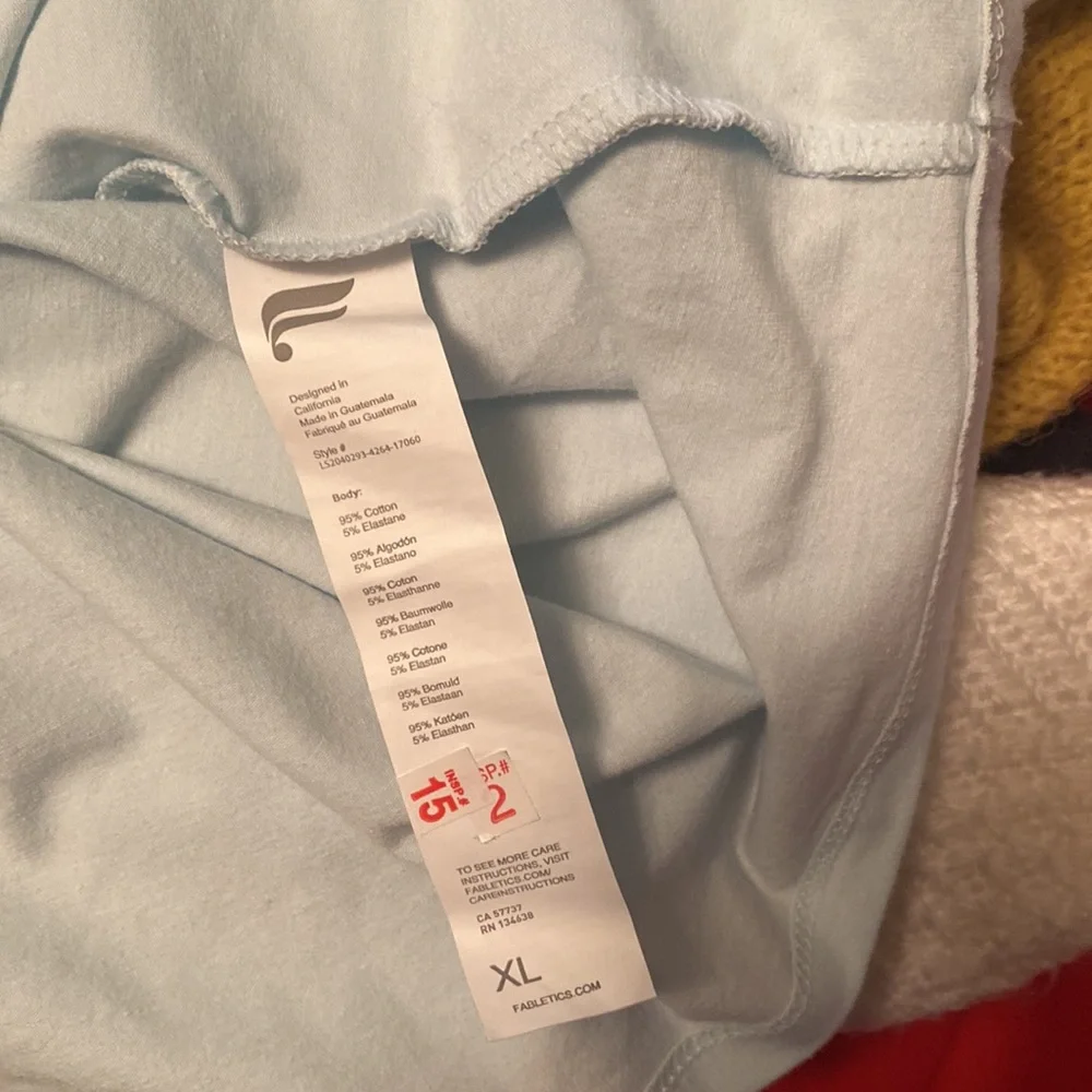 Fabletics Cotton Knit Cropped Haven Long Sleeve Tee Mint Sz XL NWT
